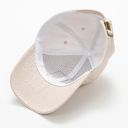 Cotton baseball cap with square velcro patch for sublimation - khaki