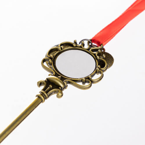 Colgante de árbol de Navidad de metal para sublimación - llave de oro