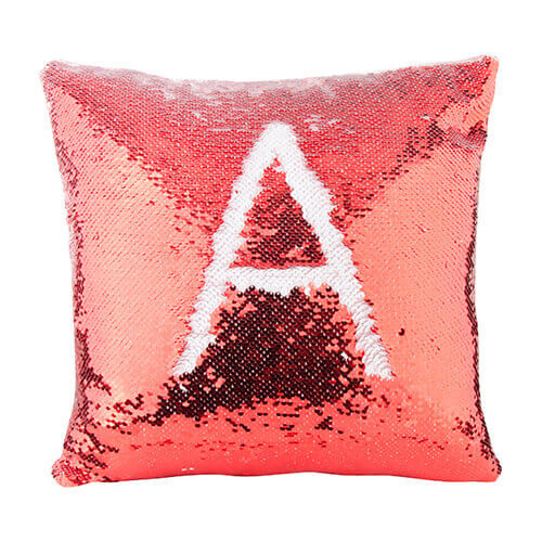 Taie 40 x 40 cm avec paillettes bicolores sublimable - rouge