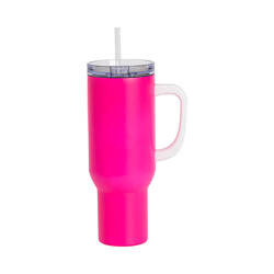 Roestvrijstalen reisbeker 1200 ml voor sublimatie - mat roze neon