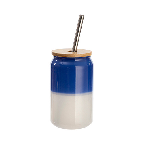 Un verre de 400 ml qui change de couleur lorsqu'il est exposé à la chaleur pour la sublimation - bleu