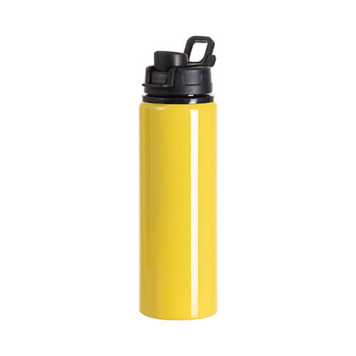 Aluminijasta steklenica za vodo 750 ml s plastičnim pokrovom s sublimacijskim ročajem - srebrna