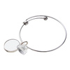 Bracelet avec une boule, un coeur en cristal et un pendentif rond face pour la sublimation