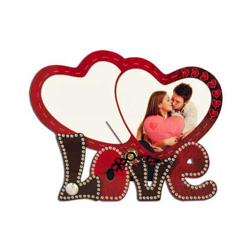 MDF podni sat - Dva srca - Sublimacijski termo transfer