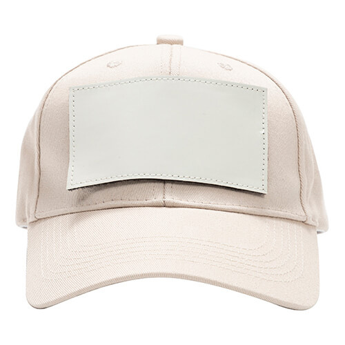 Gorra de béisbol de algodón con parche rectangular de velcro para sublimación - caqui