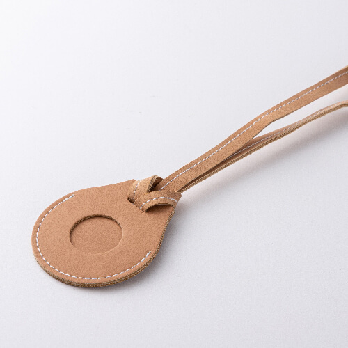 Leather charm with a luggage strap / AirTag pouch for sublimation - Brown