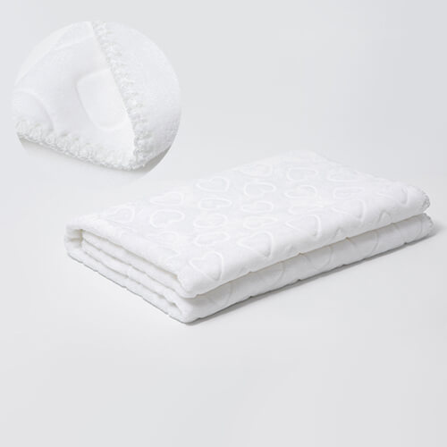 Couverture Minky avec coeurs pour sublimation - blanc