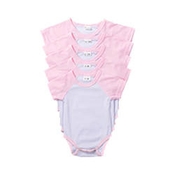 Laste body lühikeste varrukatega sublimatsiooni jaoks - roosad varrukad