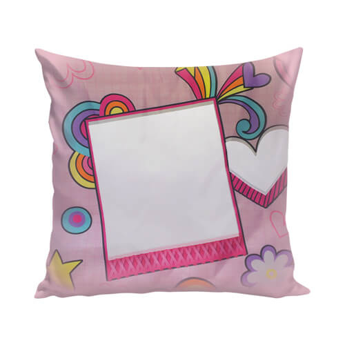 To-farvet satinpudebetræk 38 x 38 cm til sublimering - Pink