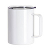 400 ml stainless steel mug with a handle and a lid for sublimation - white