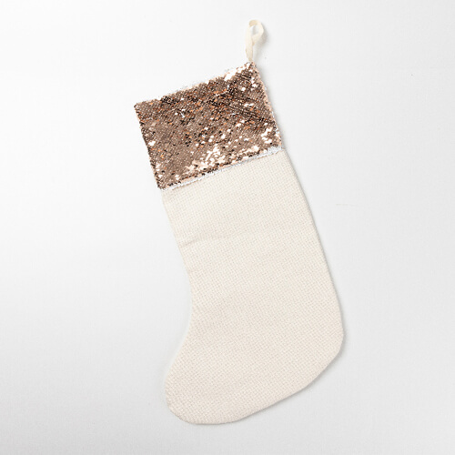 Chaussette de Noël avec paillettes champagne pour sublimation