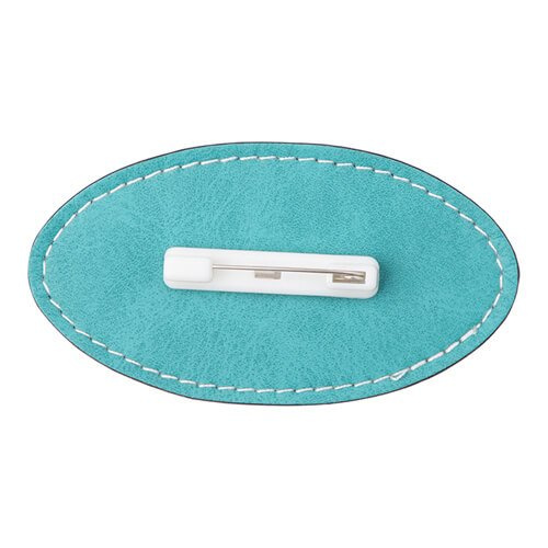 Oval leather tag 8.2 x 4.4 cm for sublimation - green