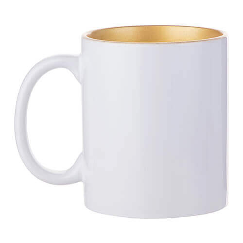 Mug blanc 330 ml avec intérieur doré Sublimation Transfert Thermique