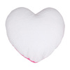 Funda de almohada de felpa corazón para sublimación - blanco y rosa