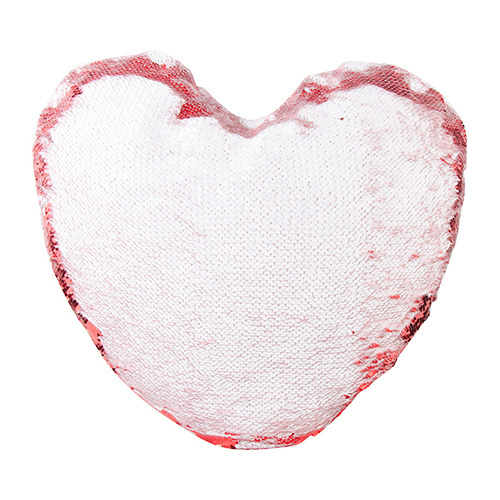 39 x 44 cm heart-shaped pillowcase with two colour of sequins for sublimation printing – red