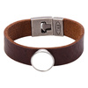 Leren armband met cirkel - bruin Sublimatie