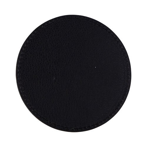 Round leather sublimation cup coaster - gray