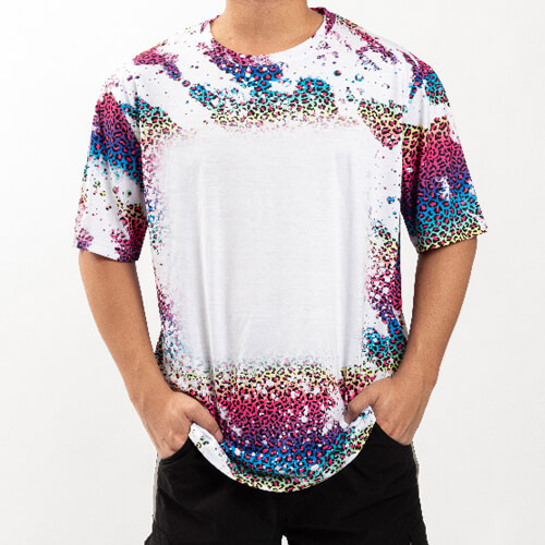 Chemise Cotton-Like Bleached Leopard Wild Purple pour sublimation