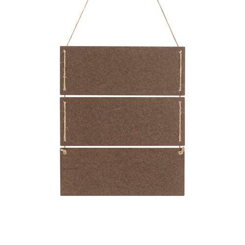 Drie hangende MDF frames voor sublimatie