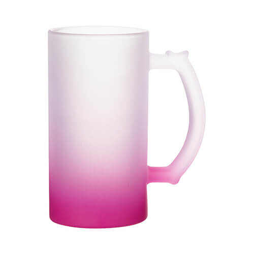 Mug en verre givré pour sublimation - mauve dégradé 470 ml