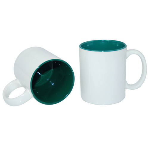 Mug ECO 330 ml with dark green Interior Sublimation Thermal Transfer