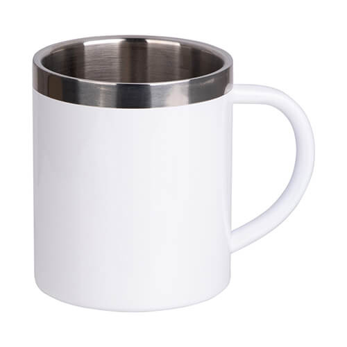 300 ml ruostumattomasta teräksestä valmistettu sublimaatiomuki - valkoinen