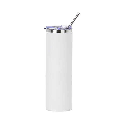 Nerezový pohár so slamkou na sublimáciu s objemom 900 ml - matná biela