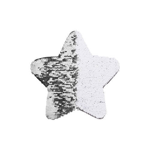 Lentejuelas bicolores para impresión por sublimación y aplicaciones textiles - estrella de plata
