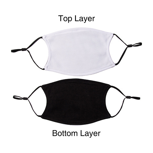 Gezichtsmasker met zwarte achterkant voor sublimatie
