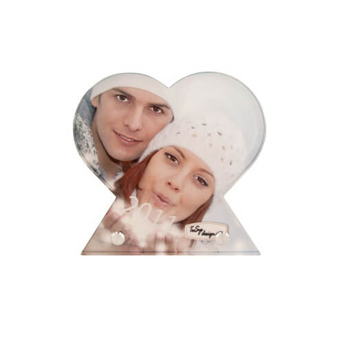 Hart acryl beeldje 15,5 x 15 cm voor sublimatie