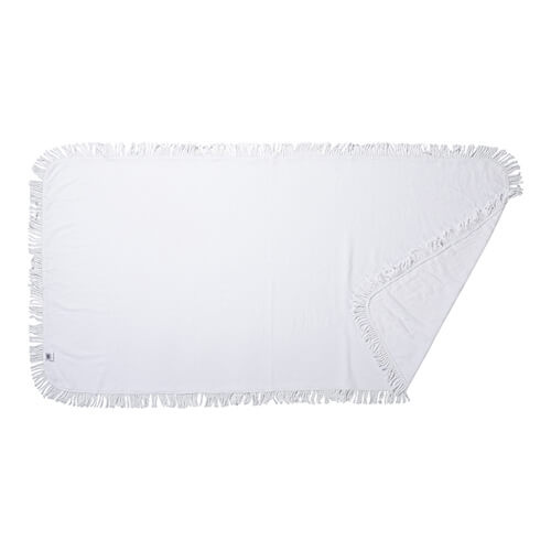 Microvezel handdoek 152 x 76 cm met kwastje voor sublimatie - wit