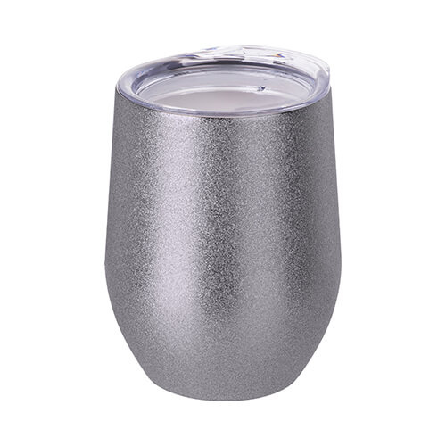 Vrč za kuhano vino 360 ml za sublimacijo - bleščeče siv
