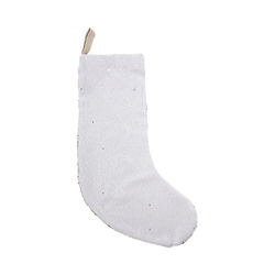 Karácsonyi zokni flitterekkel a szublimációhoz - fehér