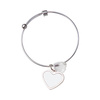 Armband met bol, kristallen hart en hart hanger voor sublimatie