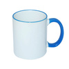 Mug blanc ECO 330 ml avec anse bleu azur Sublimation Transfert Thermique