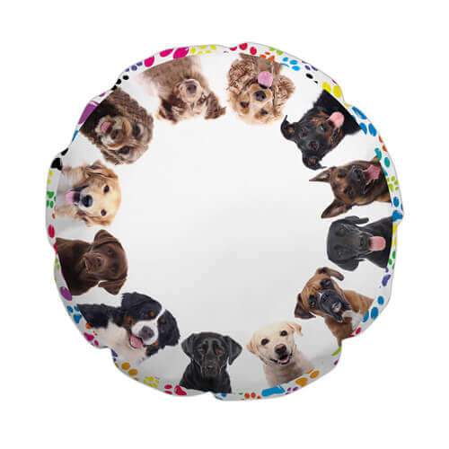 Polyester kussensloop Ø 60 cm voor sublimatie - Honden