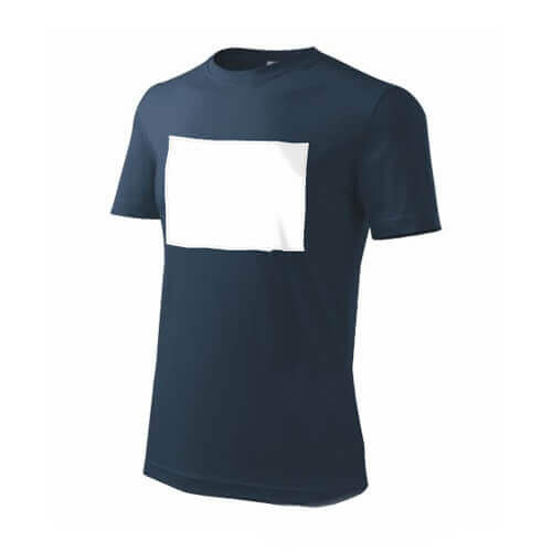 PATCHIRT - tricou din bumbac pentru imprimare prin sublimare - câmp de imprimare orizontal - albastru marin