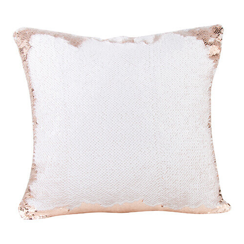 Kussensloop 40 x 40 cm met tweekleurige pailletten voor sublimatie - champagne