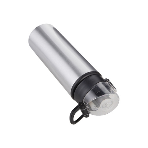 Metalflaske 750 ml til sublimering i sølv med sort lukning