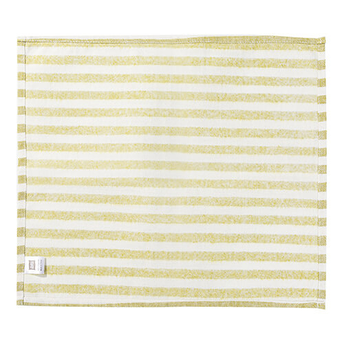 Linnen tafelmat 45 x 40 cm crème met lichtgroene strepen voor sublimatie