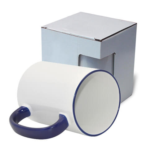 MAX A+ 450 ml beker met marineblauw handvat met kartonnen doos KAR5 sublimatie thermische overdracht