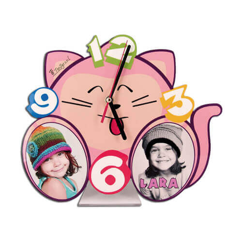 MDF podni sat - Mačka - Sublimacijski termo transfer