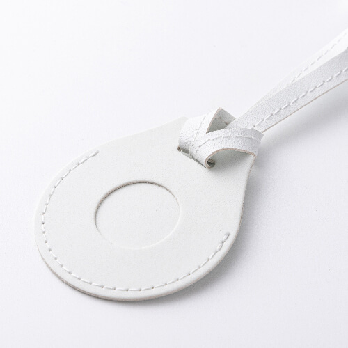 Leather charm with a luggage strap / AirTag pouch for sublimation - white