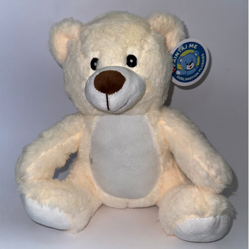 Bamse 25 cm til sublimationstryk - lysebrun