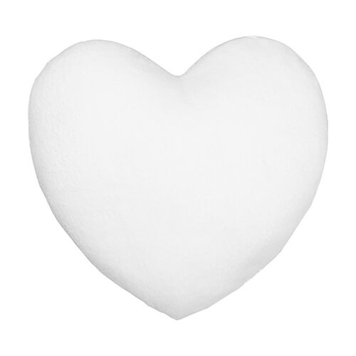 Funda de almohada de felpa corazón para sublimación - blanco