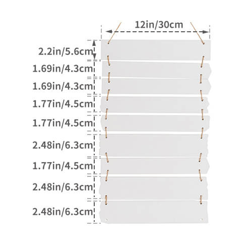 Negen hangende MDF frames voor sublimatie