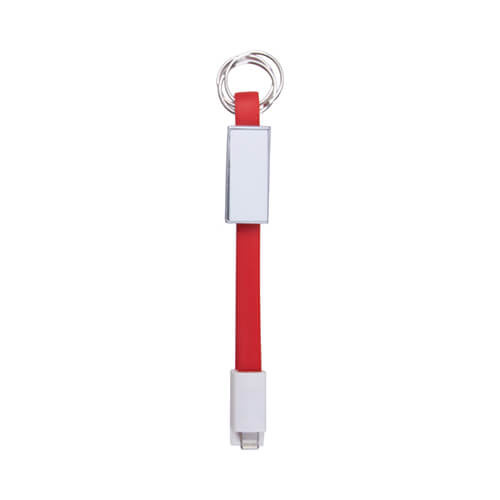 Obesek za ključe - podatkovni kabel Lightning za sublimacijo - rdeč