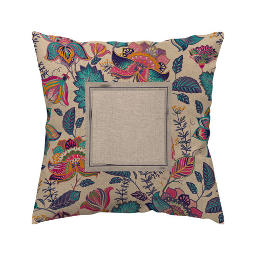 Dvobarvna platnena prevleka za vzglavnik 38 x 38 cm za sublimacijo - Floreal