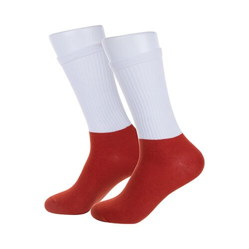 Sports socks with a black sublimation foot