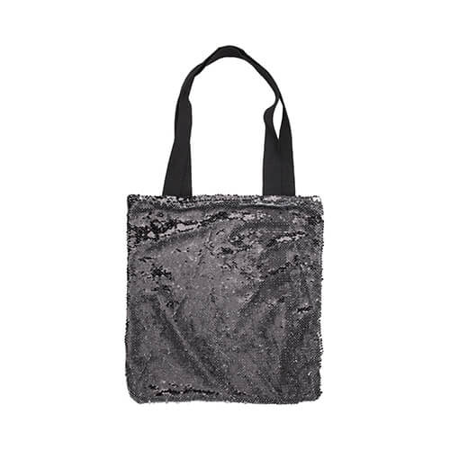 Bolsa con lentejuelas bicolor 35 x 38 cm para sublimación - negro